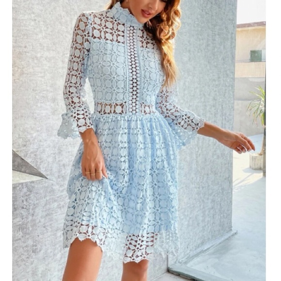 Luxurious mesh insert lace dress - Picture 7 of 7